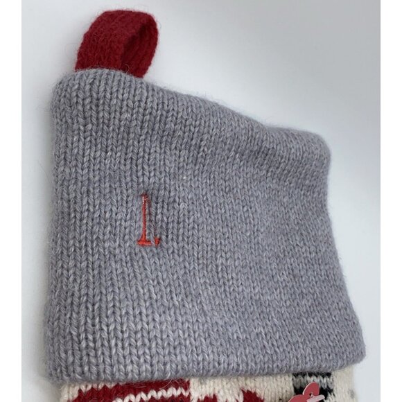 Pottery Barn Kids Train Natural Fair Isle Wool Stocking Monogramming Error 27 in - Picture 8 of 15
